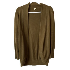 J Crew Olive Green Open Cotton Cardigan Women S Preppy Academia Whimsigoth Boho